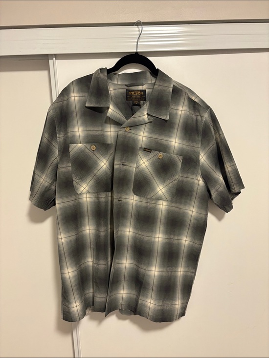 Filson Other - Filson Men's Short-Sleeve Plaid Button-Down Shirt - Gray & White